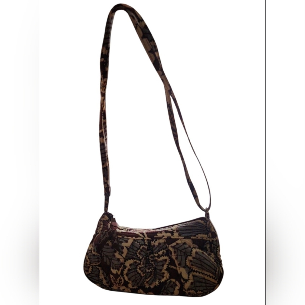 Vera Bradley Brown Floral Quilted Crossbody